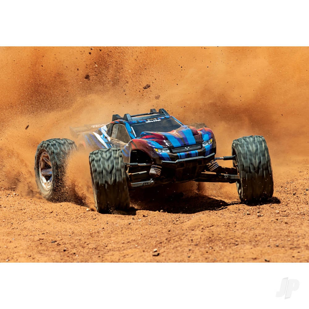 Traxxas Rustler 4X4 VXL 1:10 4WD RTR Brushless Electric Stadium Truck, Blue (+ TQi 2-ch, TSM, VXL-3s, Velineon 3500kV)-12