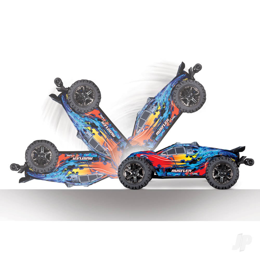 Traxxas Rustler 4X4 VXL 1:10 4WD RTR Brushless Electric Stadium Truck, Orange (+ TQi 2-ch, TSM, VXL-3s, Velineon 3500kV)-9