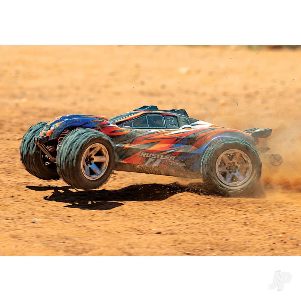 Traxxas Rustler 4X4 VXL 1:10 4WD RTR Brushless Electric Stadium Truck, Orange (+ TQi 2-ch, TSM, VXL-3s, Velineon 3500kV)-12