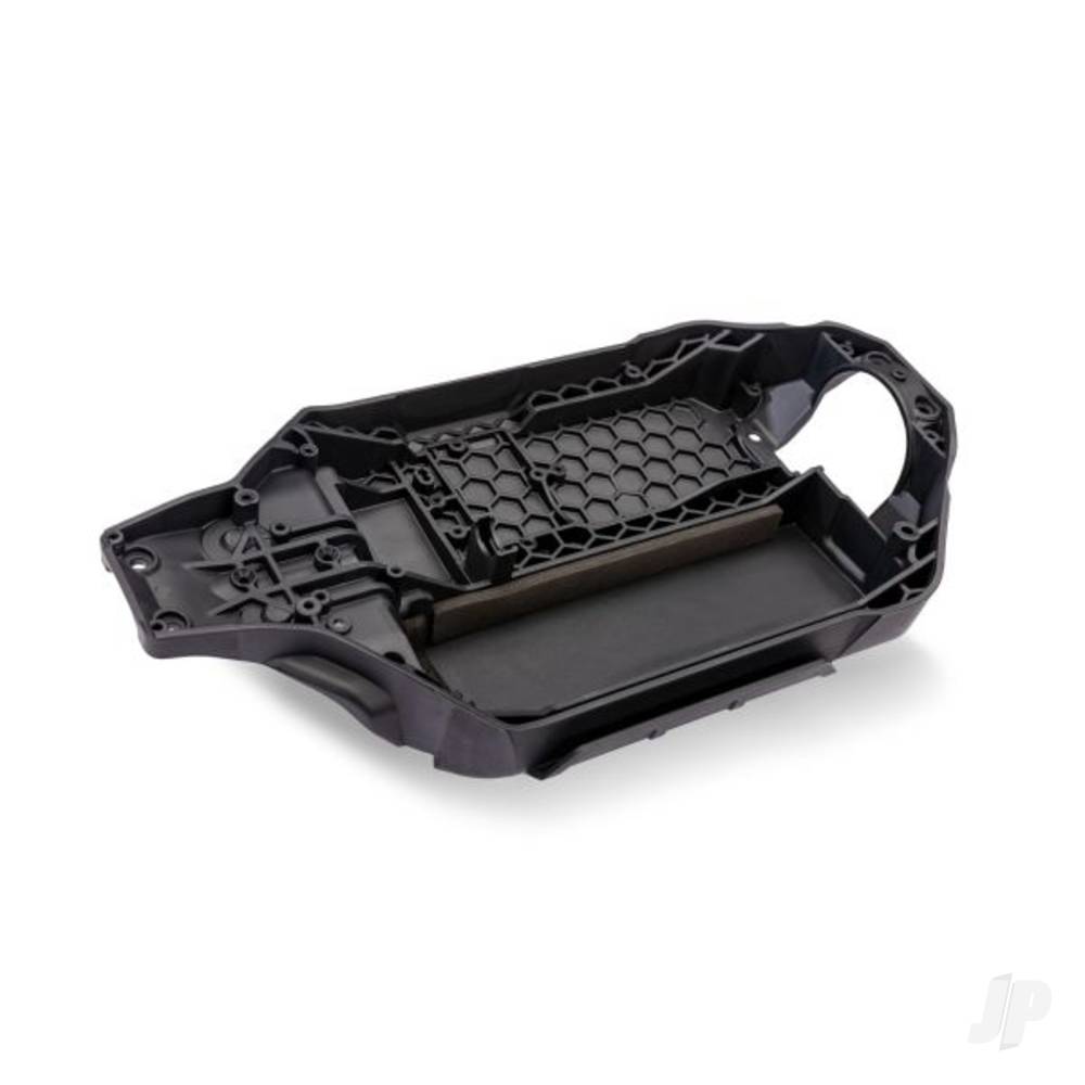 Traxxas Chassis, Steel Grey (162mm long battery compartment) (fits flat style battery packs) (use only with #7430R front bulkhead & #6726X battery hold-down)