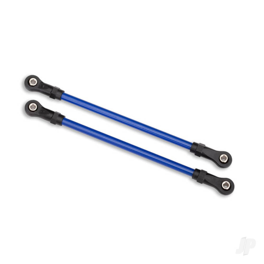Traxxas Suspension links, Rear upper, Blue (2 pcs) (5x115mm, powder coated Steel) (assembled with hollow balls) (for use with #8140X TRX-4 Long Arm Lift Kit)