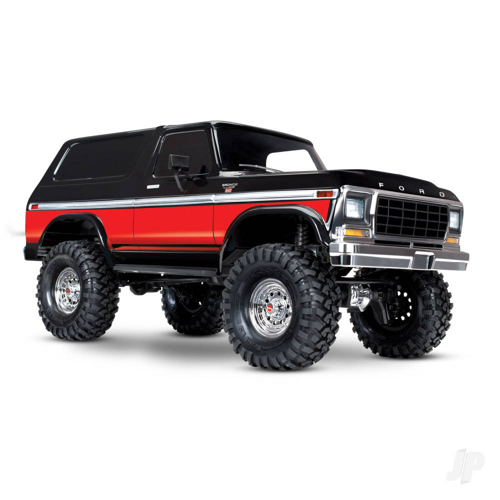 Traxxas TRX-4 1979 Ford Bronco 1:10 4X4 Electric RTD All-Terrain Crawler, Red (+ TQ 2-ch, XL-5 HV, Titan 550, Clipless Body)