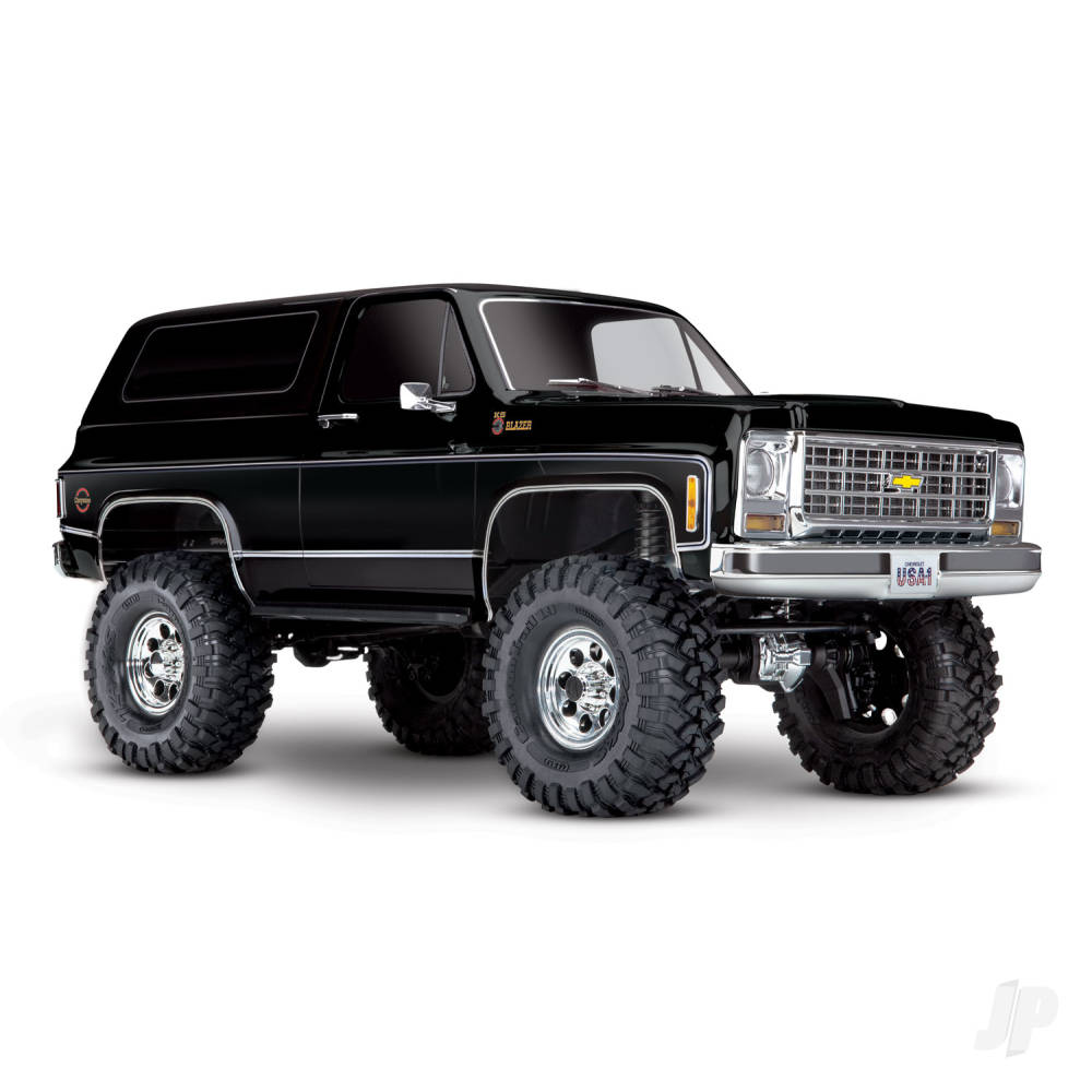 Traxxas TRX-4 1979 Chevy Blazer 1:10 4X4 Electric All-Terrain Crawler, Black (+ TQ 2-ch, XL-5 HV, Titan 550, Clipless Body)
