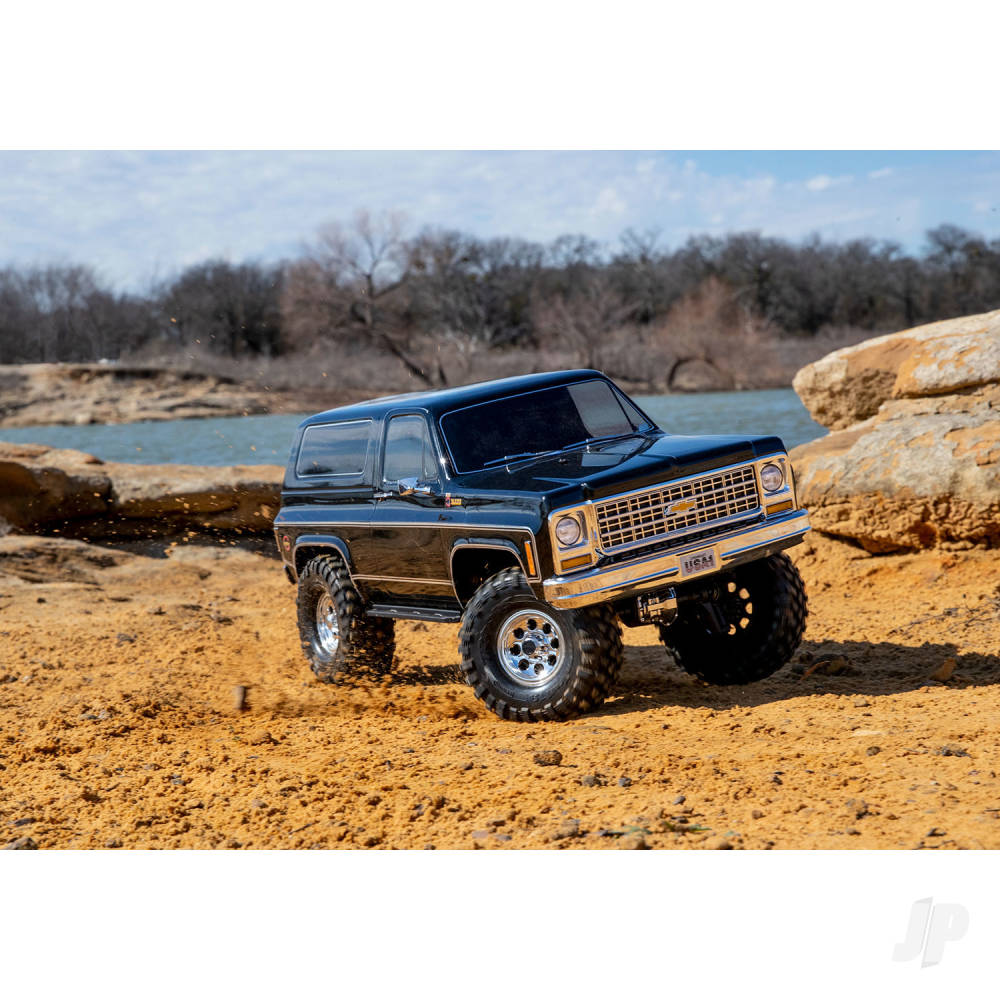 Traxxas TRX-4 1979 Chevy Blazer 1:10 4X4 Electric All-Terrain Crawler, Black (+ TQ 2-ch, XL-5 HV, Titan 550, Clipless Body)-10