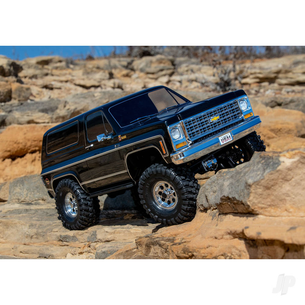 Traxxas TRX-4 1979 Chevy Blazer 1:10 4X4 Electric All-Terrain Crawler, Black (+ TQ 2-ch, XL-5 HV, Titan 550, Clipless Body)-12