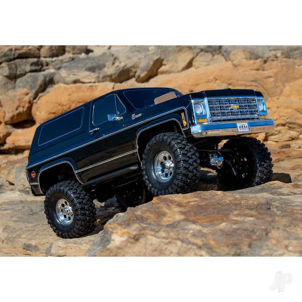 Traxxas TRX-4 1979 Chevy Blazer 1:10 4X4 Electric All-Terrain Crawler, Black (+ TQ 2-ch, XL-5 HV, Titan 550, Clipless Body)-14