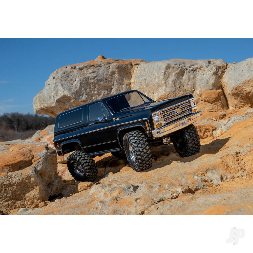 Traxxas TRX-4 1979 Chevy Blazer 1:10 4X4 Electric All-Terrain Crawler, Black (+ TQ 2-ch, XL-5 HV, Titan 550, Clipless Body)-15