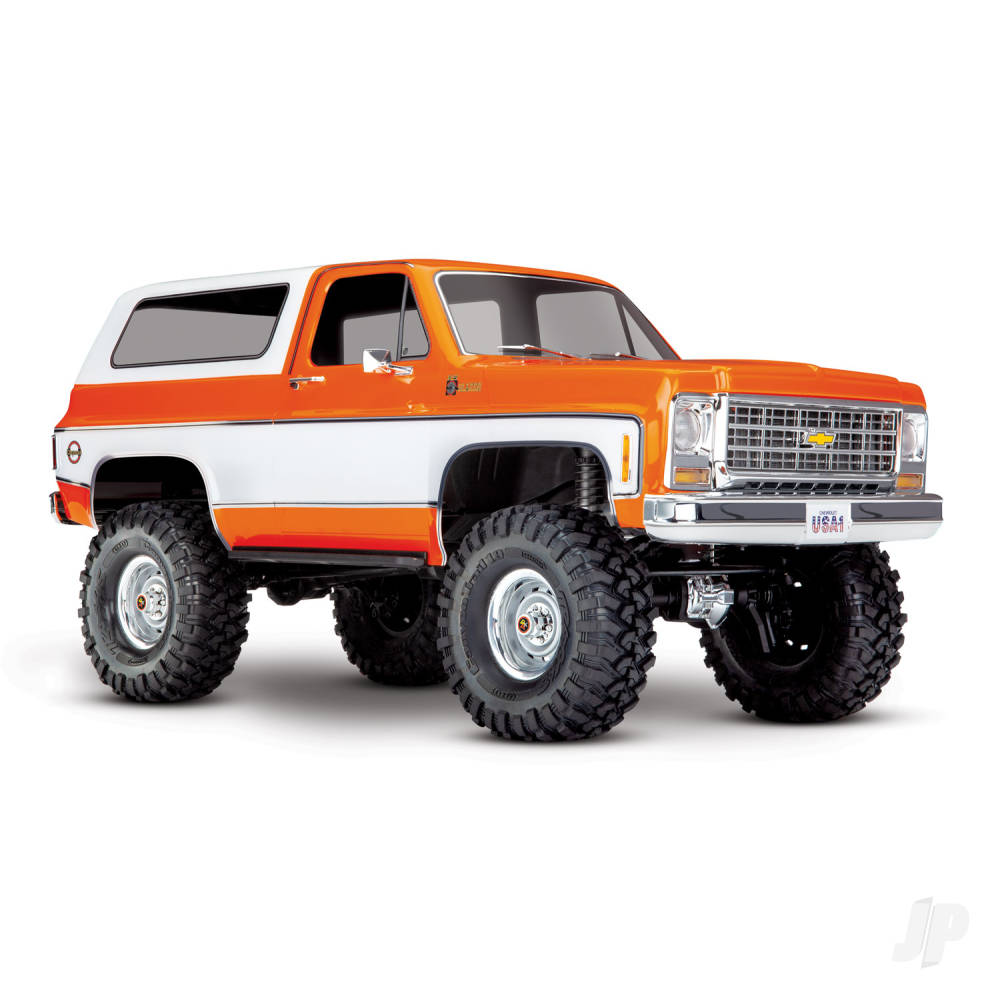 Traxxas TRX-4 1979 Chevy Blazer 1:10 4X4 Electric All-Terrain Crawler, Orange (+ TQ 2-ch, XL-5 HV, Titan 550, Clipless Body)