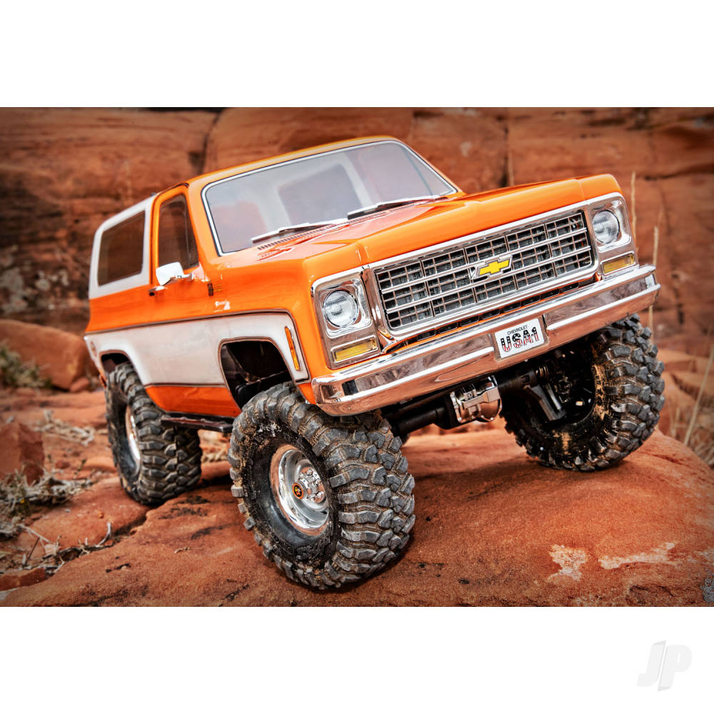 Traxxas TRX-4 1979 Chevy Blazer 1:10 4X4 Electric All-Terrain Crawler, Orange (+ TQ 2-ch, XL-5 HV, Titan 550, Clipless Body)-8