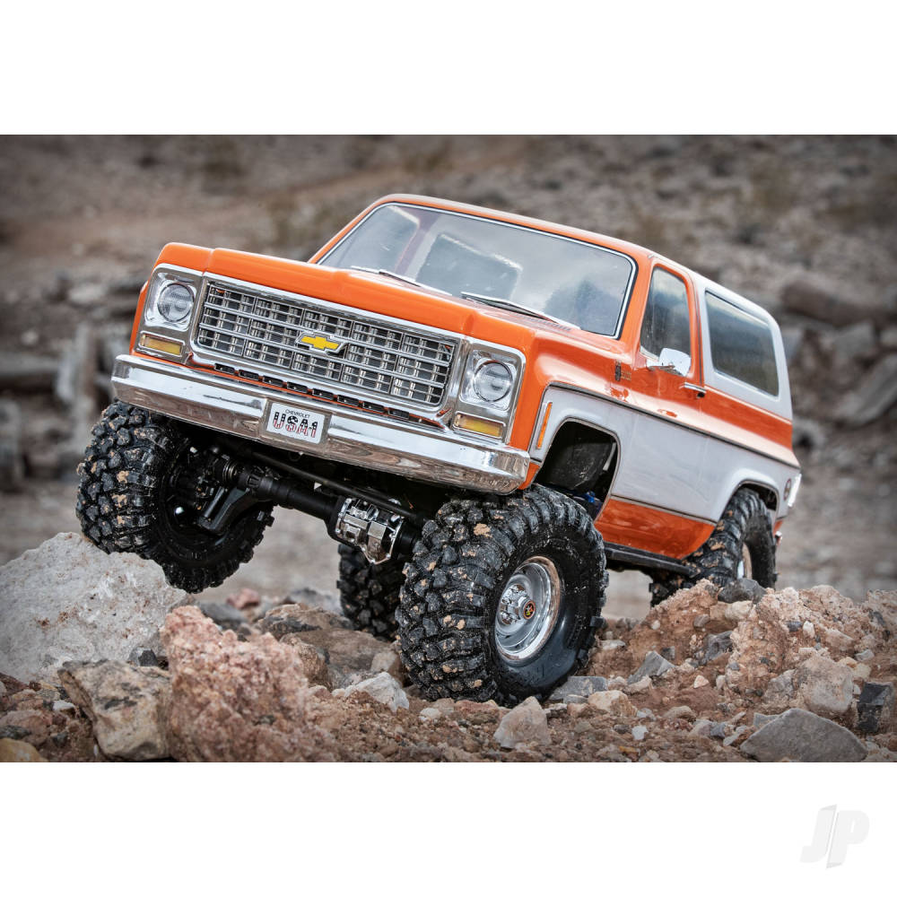 Traxxas TRX-4 1979 Chevy Blazer 1:10 4X4 Electric All-Terrain Crawler, Orange (+ TQ 2-ch, XL-5 HV, Titan 550, Clipless Body)-10