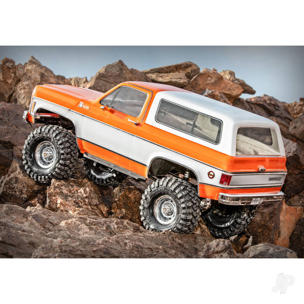Traxxas TRX-4 1979 Chevy Blazer 1:10 4X4 Electric All-Terrain Crawler, Orange (+ TQ 2-ch, XL-5 HV, Titan 550, Clipless Body)-12