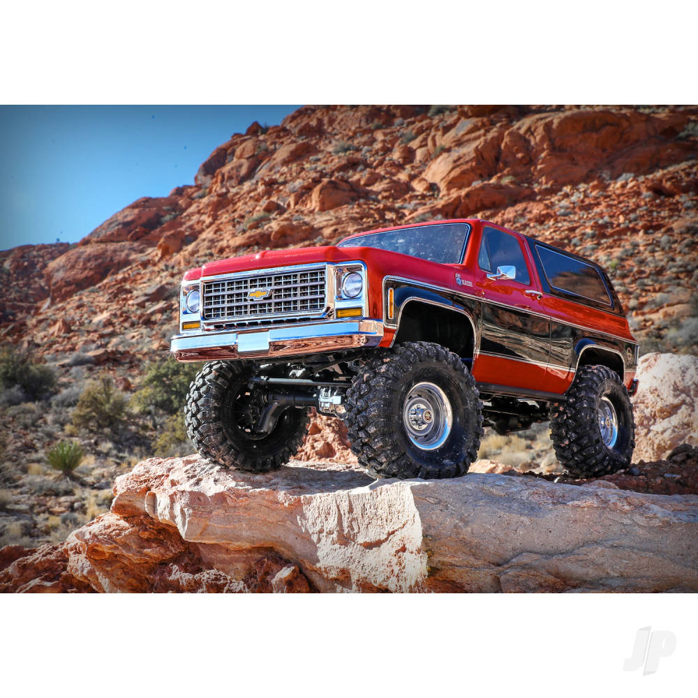 Traxxas TRX-4 1979 Chevy Blazer 1:10 4X4 Electric All-Terrain Crawler, Red (+ TQ 2-ch, XL-5 HV, Titan 550, Clipless Body)-8