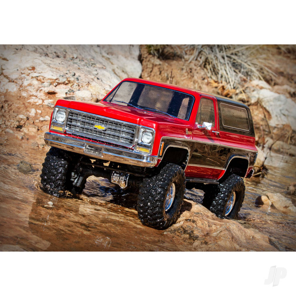 Traxxas TRX-4 1979 Chevy Blazer 1:10 4X4 Electric All-Terrain Crawler, Red (+ TQ 2-ch, XL-5 HV, Titan 550, Clipless Body)-9