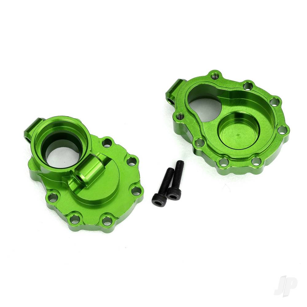 Traxxas Portal housings, inner (Rear), 6061-T6 aluminium (Green-anodised) (2 pcs) / 2.5x10 CS (2 pcs)