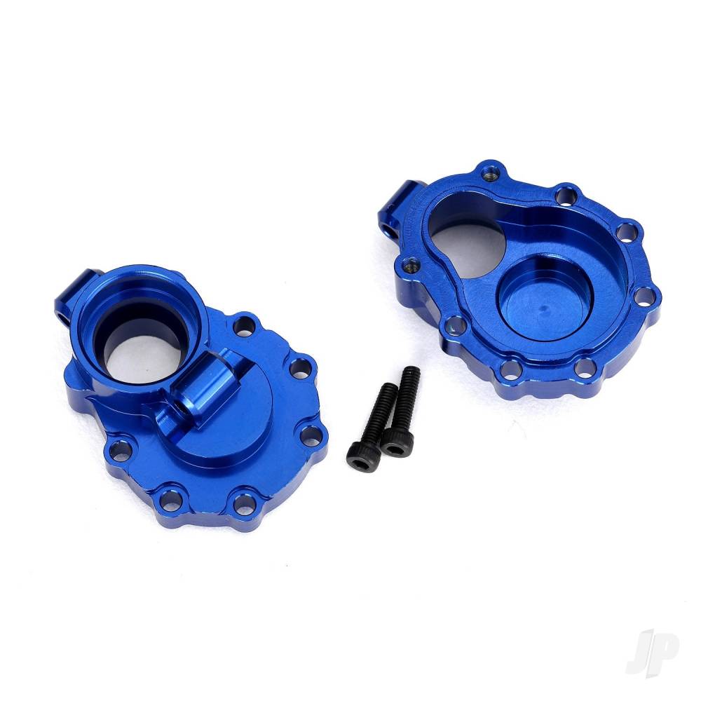 Traxxas Portal housings, inner (Rear), 6061-T6 aluminium (Blue-anodised) (2 pcs) / 2.5x10 CS (2 pcs)