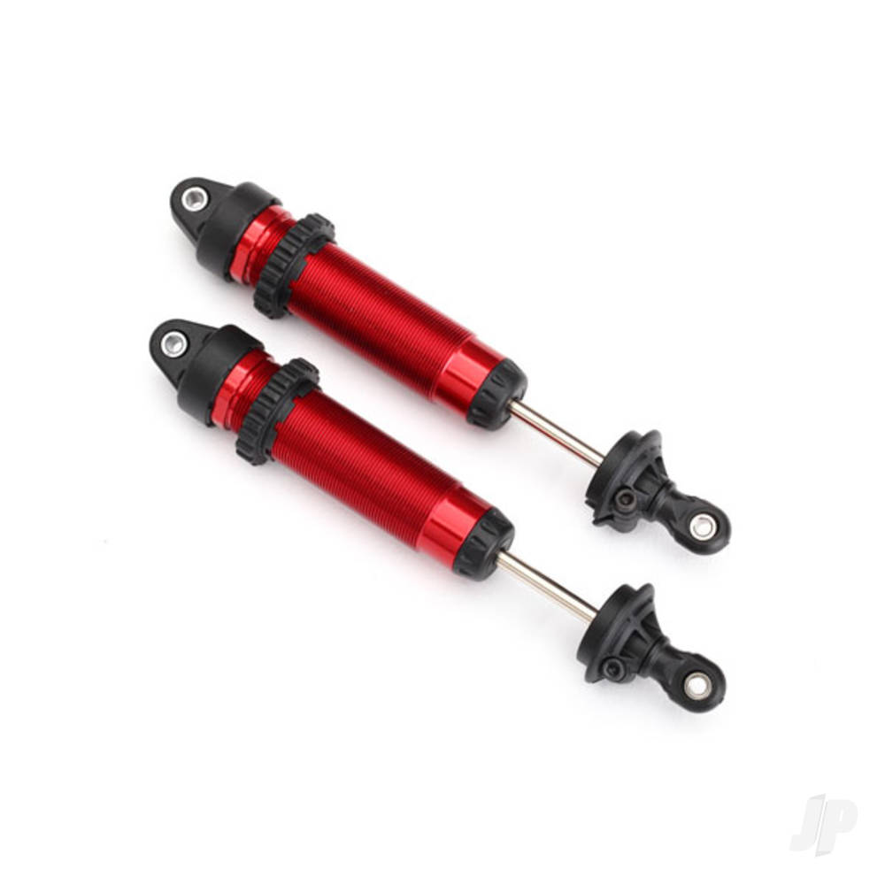 Traxxas Shocks, GTR, 139mm, aluminium (Red-anodised) (fully assembled without springs) (Rear, threaded) (2 pcs)