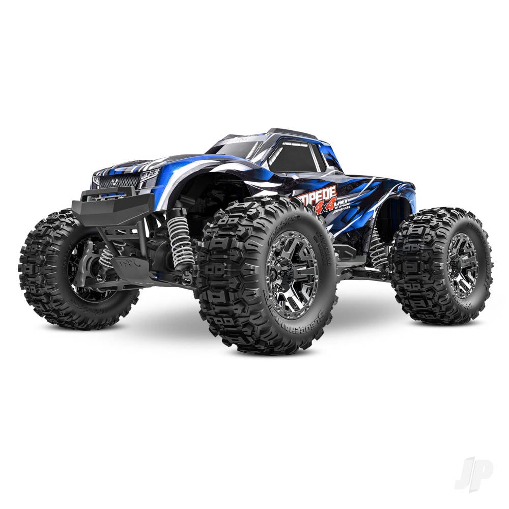 Traxxas Stampede 4X4 HD VXL 1:10 4WD RTR Brushless Electric Monster Truck, Blue (+ TQi 2-ch, TSM, VXL-3s, Velineon 3500kV, Extreme HD Kit, Clipless Body)