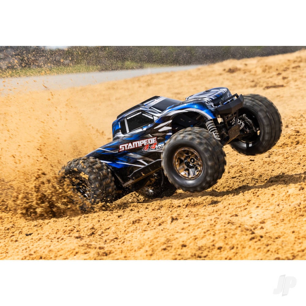 Traxxas Stampede 4X4 HD VXL 1:10 4WD RTR Brushless Electric Monster Truck, Blue (+ TQi 2-ch, TSM, VXL-3s, Velineon 3500kV, Extreme HD Kit, Clipless Body)-6