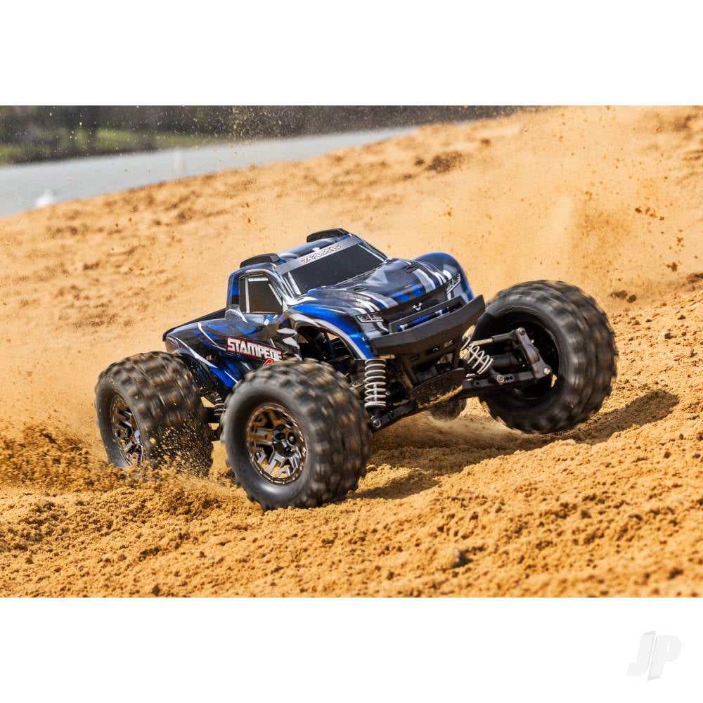 Traxxas Stampede 4X4 HD VXL 1:10 4WD RTR Brushless Electric Monster Truck, Blue (+ TQi 2-ch, TSM, VXL-3s, Velineon 3500kV, Extreme HD Kit, Clipless Body)-7