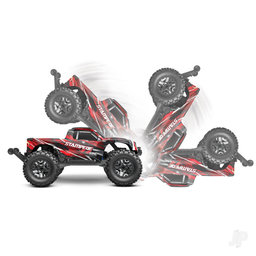 Traxxas Stampede 4X4 HD VXL 1:10 4WD RTR Brushless Electric Monster Truck, Blue (+ TQi 2-ch, TSM, VXL-3s, Velineon 3500kV, Extreme HD Kit, Clipless Body)-26