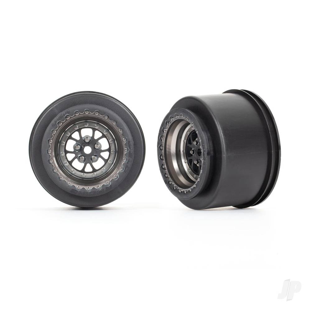 Traxxas Wheels, Weld Satin Black Chrome (rear) (2 pcs)