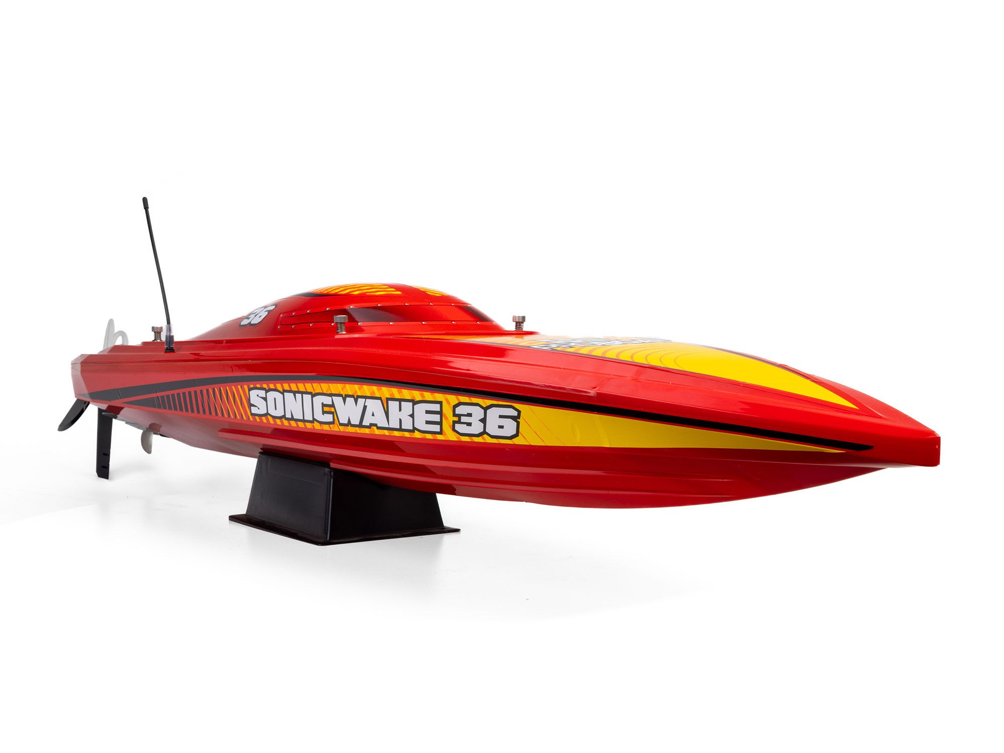 Sonicwake 36" V3 Self-Righting V-Hull Boat RTR, Red-3
