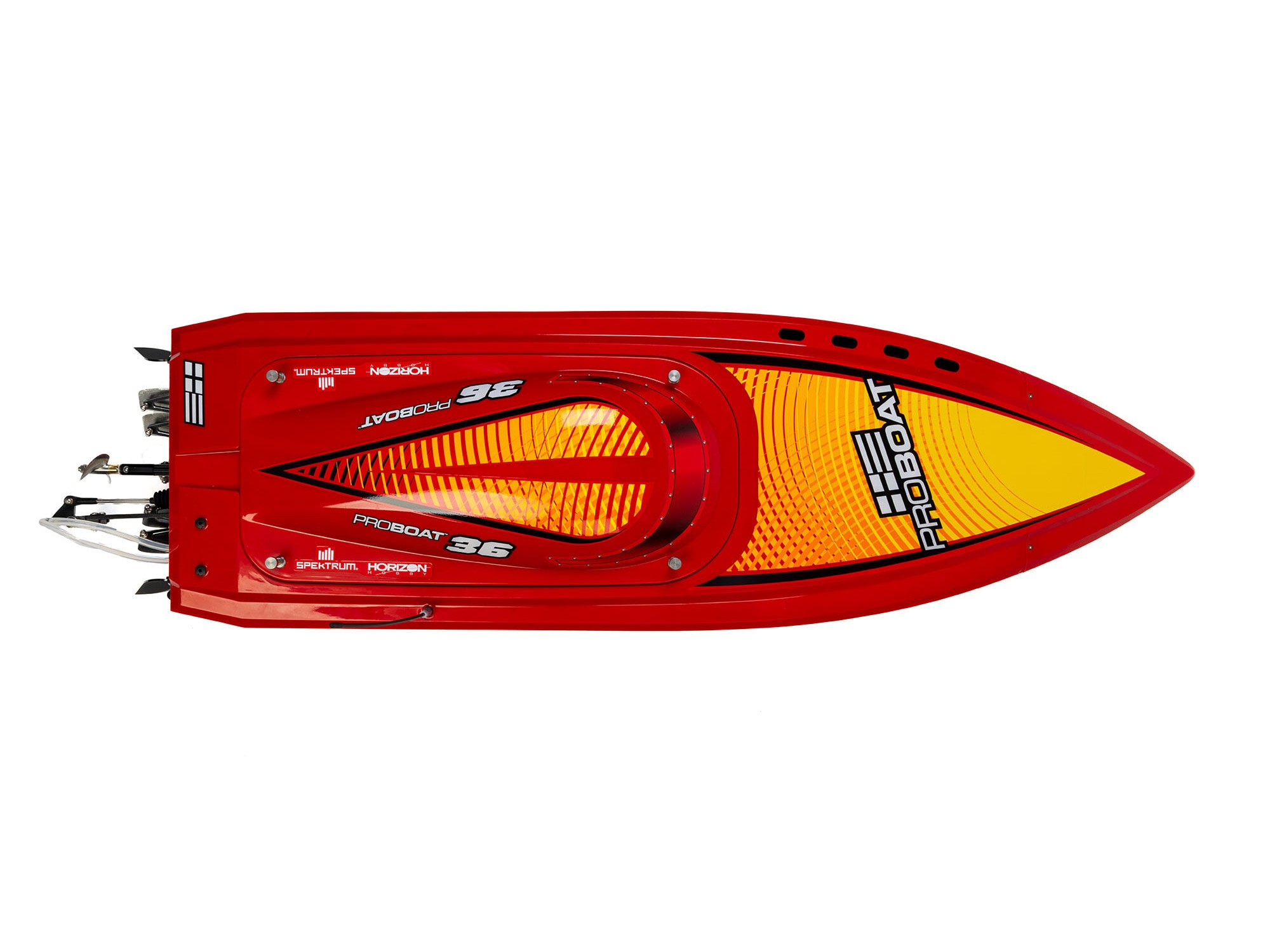 Sonicwake 36" V3 Self-Righting V-Hull Boat RTR, Red-9