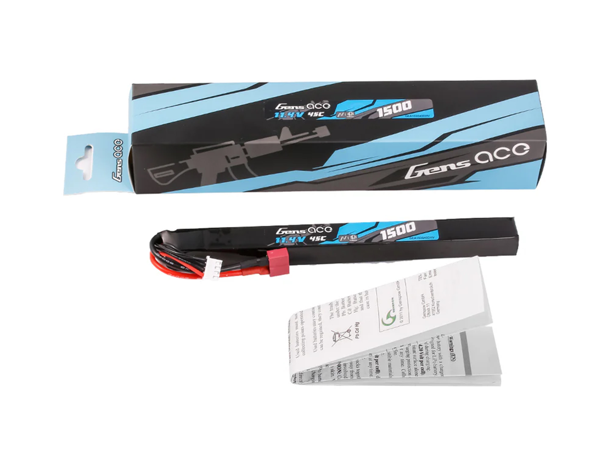 Airsoft 3S HV 1500mAh 45C with Deans (AK47 Long Stick)-5