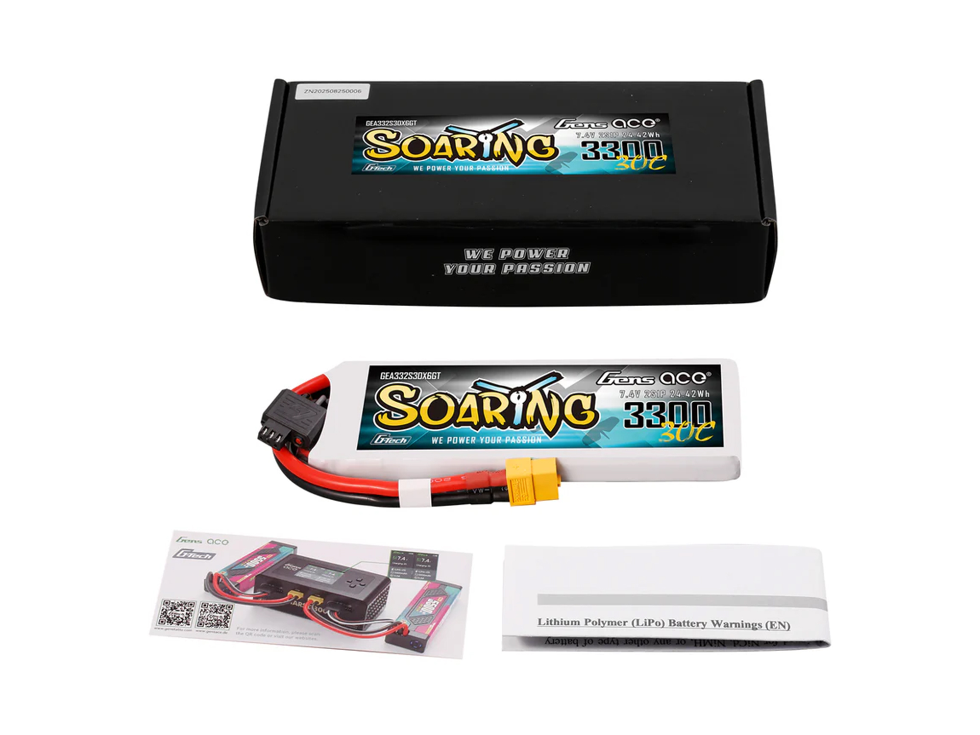 Li-Po G-Tech 2S 7.4V 3300mAh 30C Soaring with XT60-5
