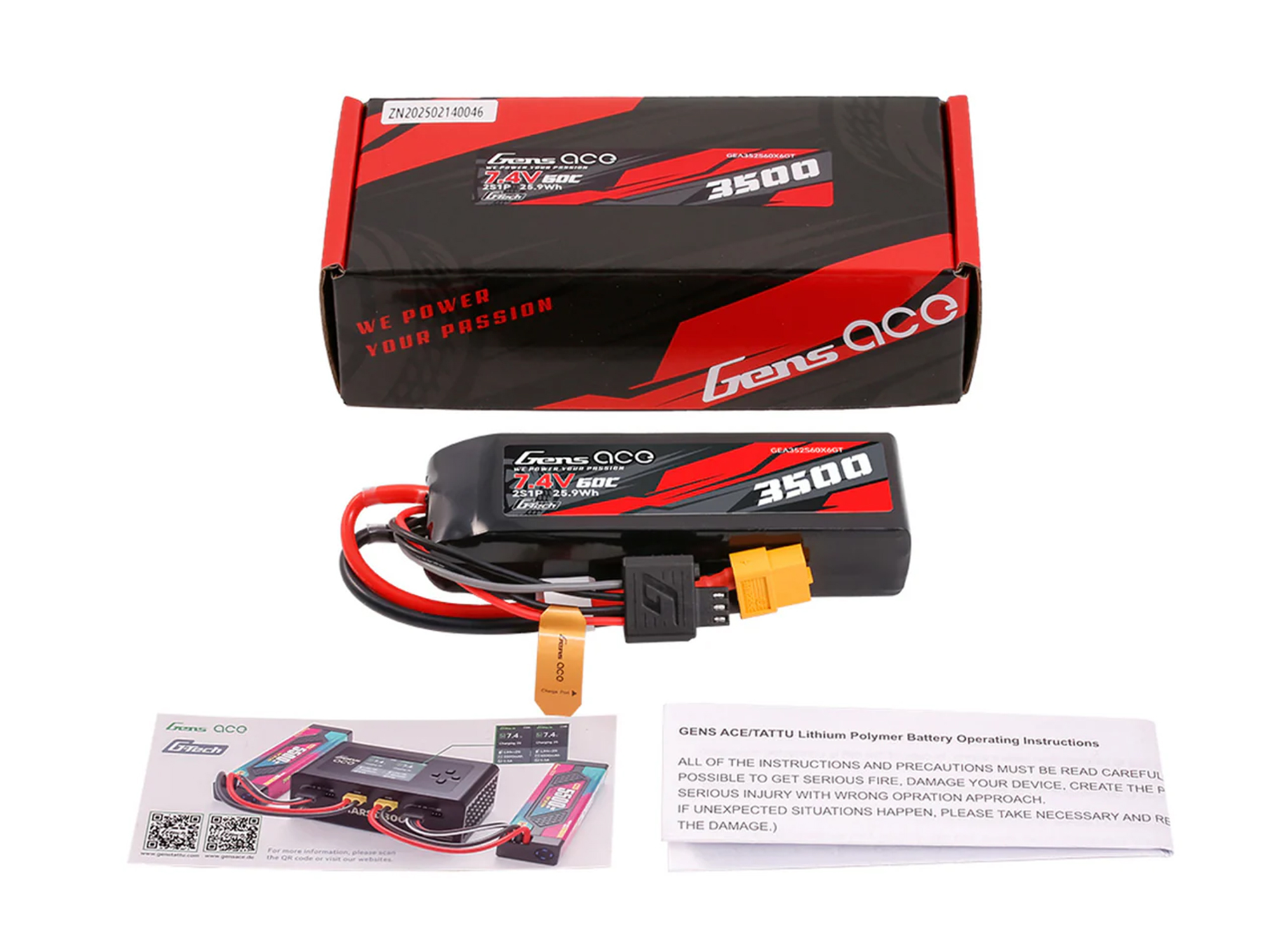 Li-Po G-Tech 2S Car 7.4V 3500mAh 60C with XT60 (Mini Maxx)-5