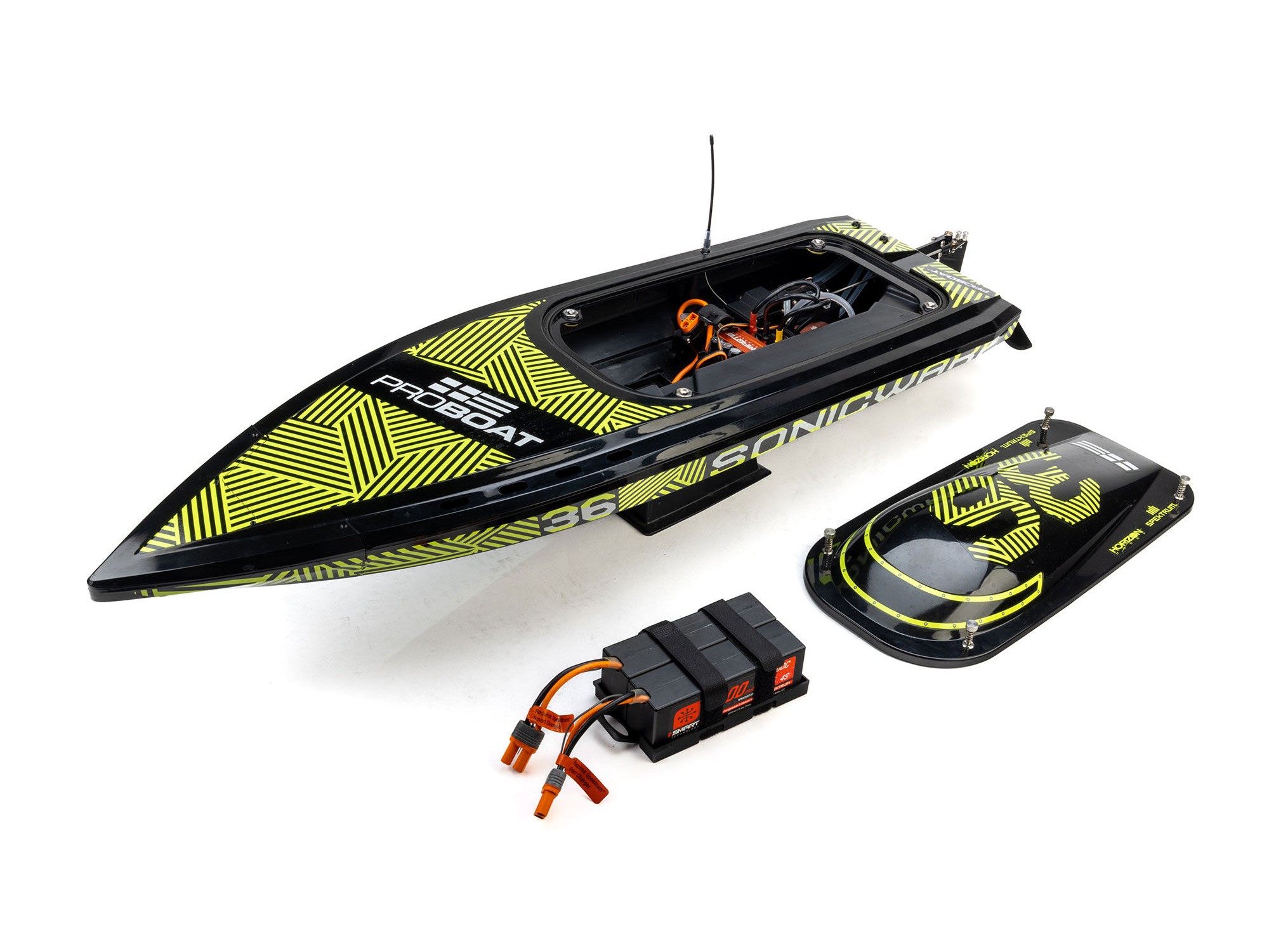Sonicwake 36" V3 Self-Righting V-Hull Boat RTR, Black-10