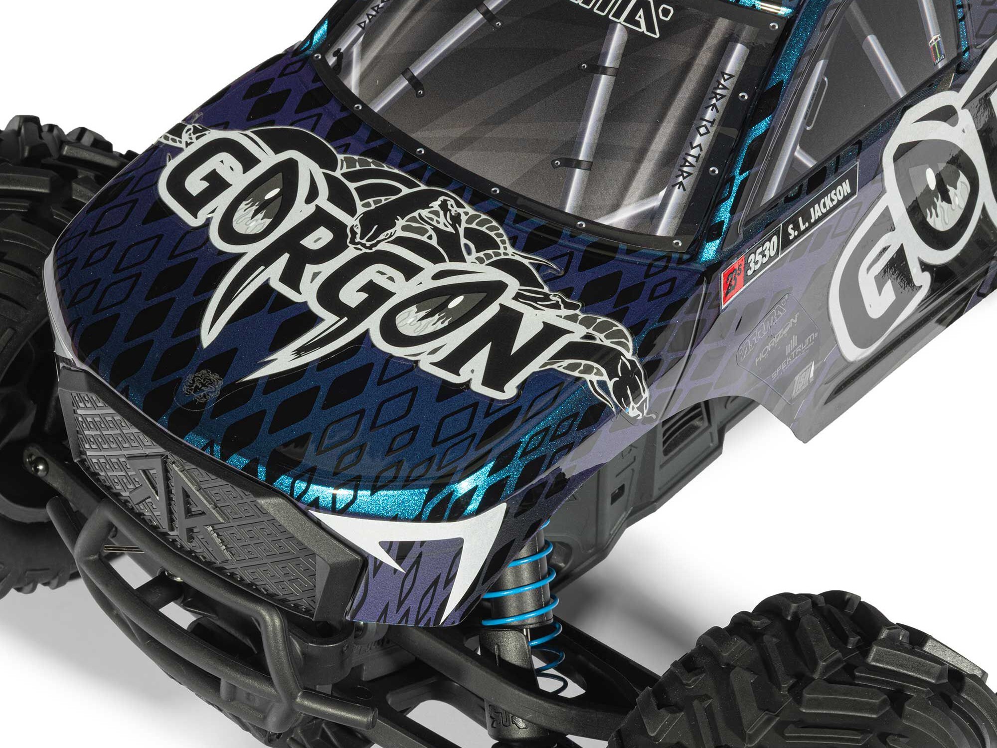 1/10 GORGON 223S 2WD RTR Monster Truck, Blue/Black-20
