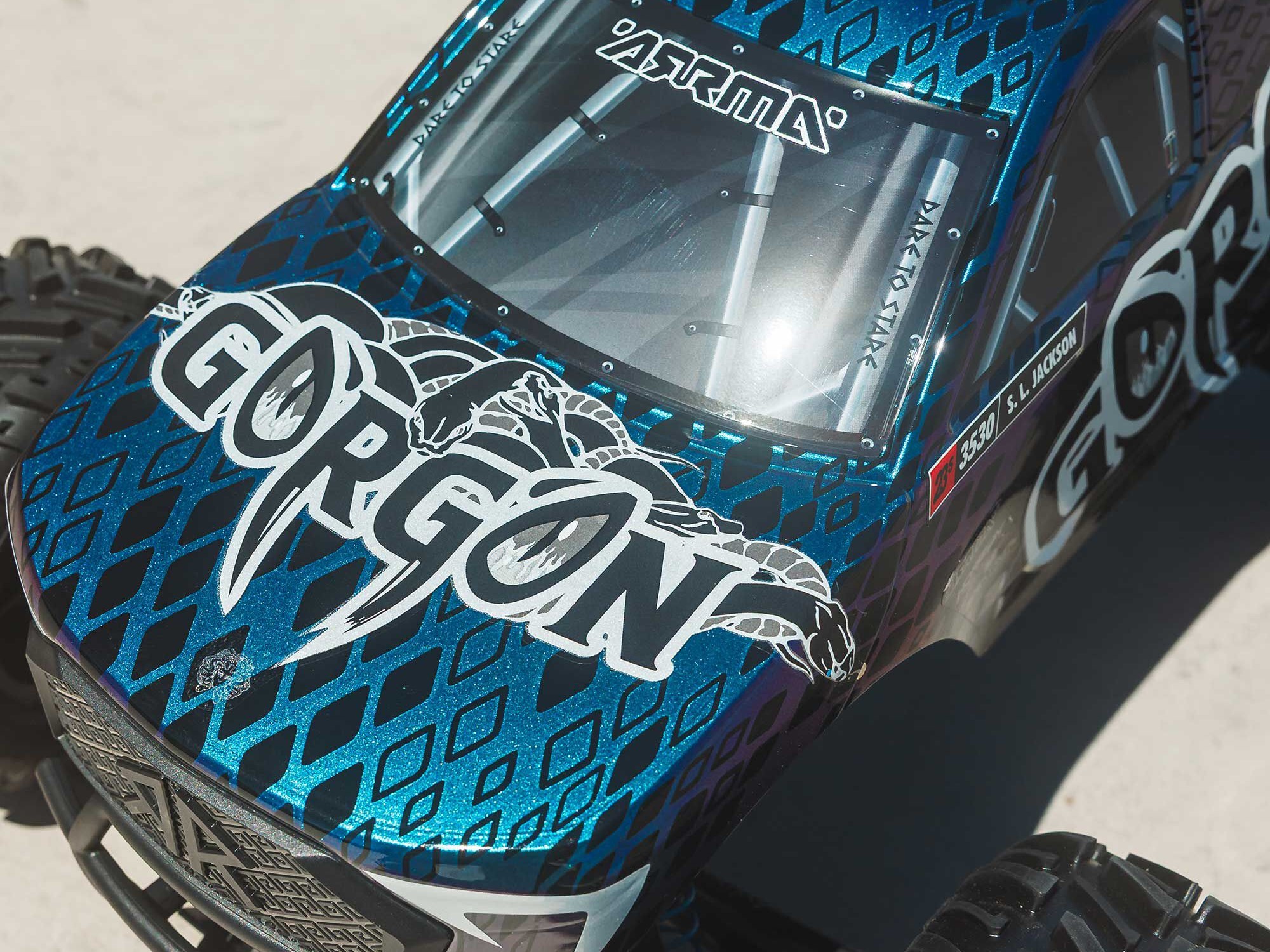 1/10 GORGON 223S 2WD RTR Monster Truck, Blue/Black-25