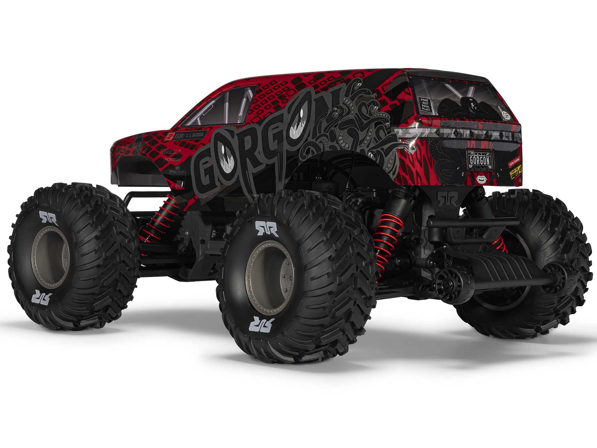 1/10 GORGON 223S 2WD RTR Monster Truck, Red/Black-3