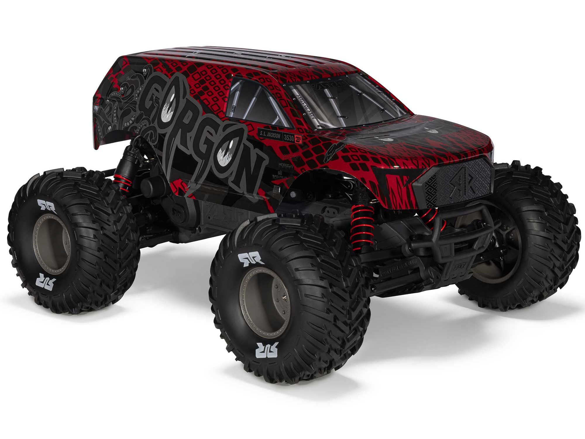 1/10 GORGON 223S 2WD RTR Monster Truck, Red/Black-4