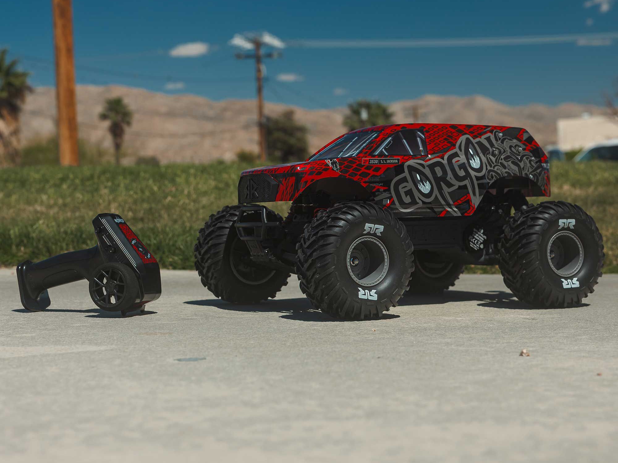 1/10 GORGON 223S 2WD RTR Monster Truck, Red/Black-24