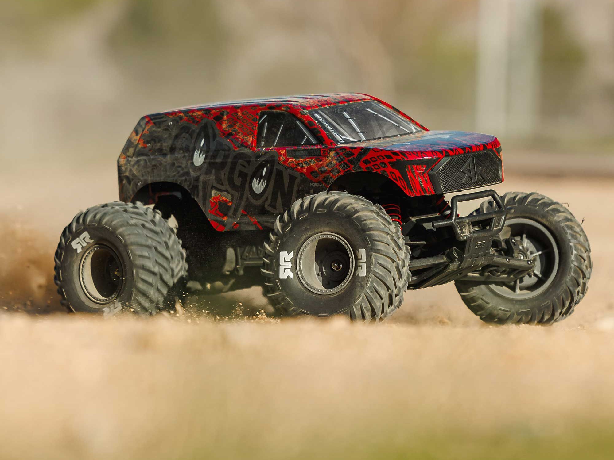1/10 GORGON 223S 2WD RTR Monster Truck, Red/Black-26