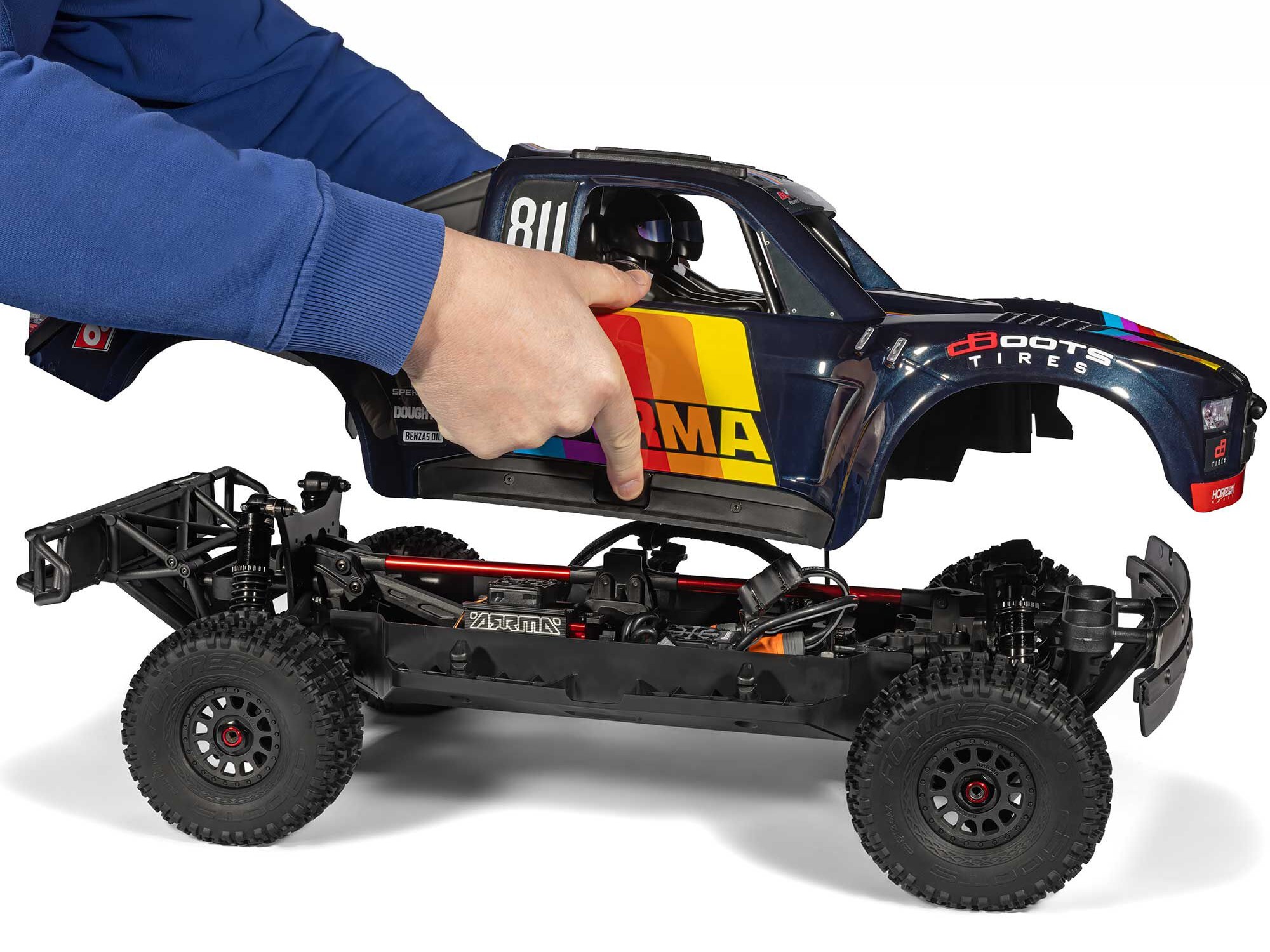 1/7 MOJAVE 6S 4X4 RTR Brushless Desert Truck, Blue-9