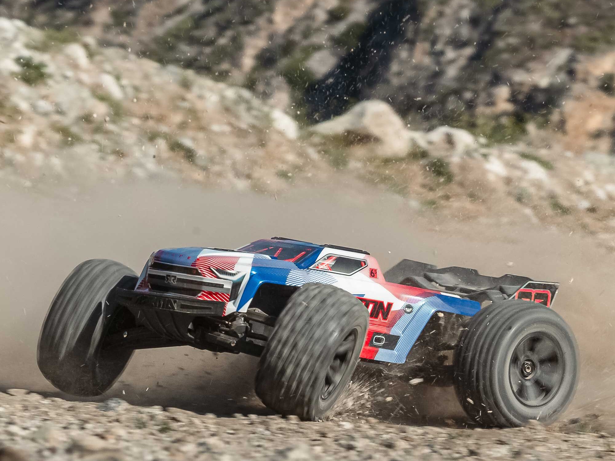 1/8 KRATON 6S V6 4X4 BLX Speed Monster Truck RTR Blue/Red-25