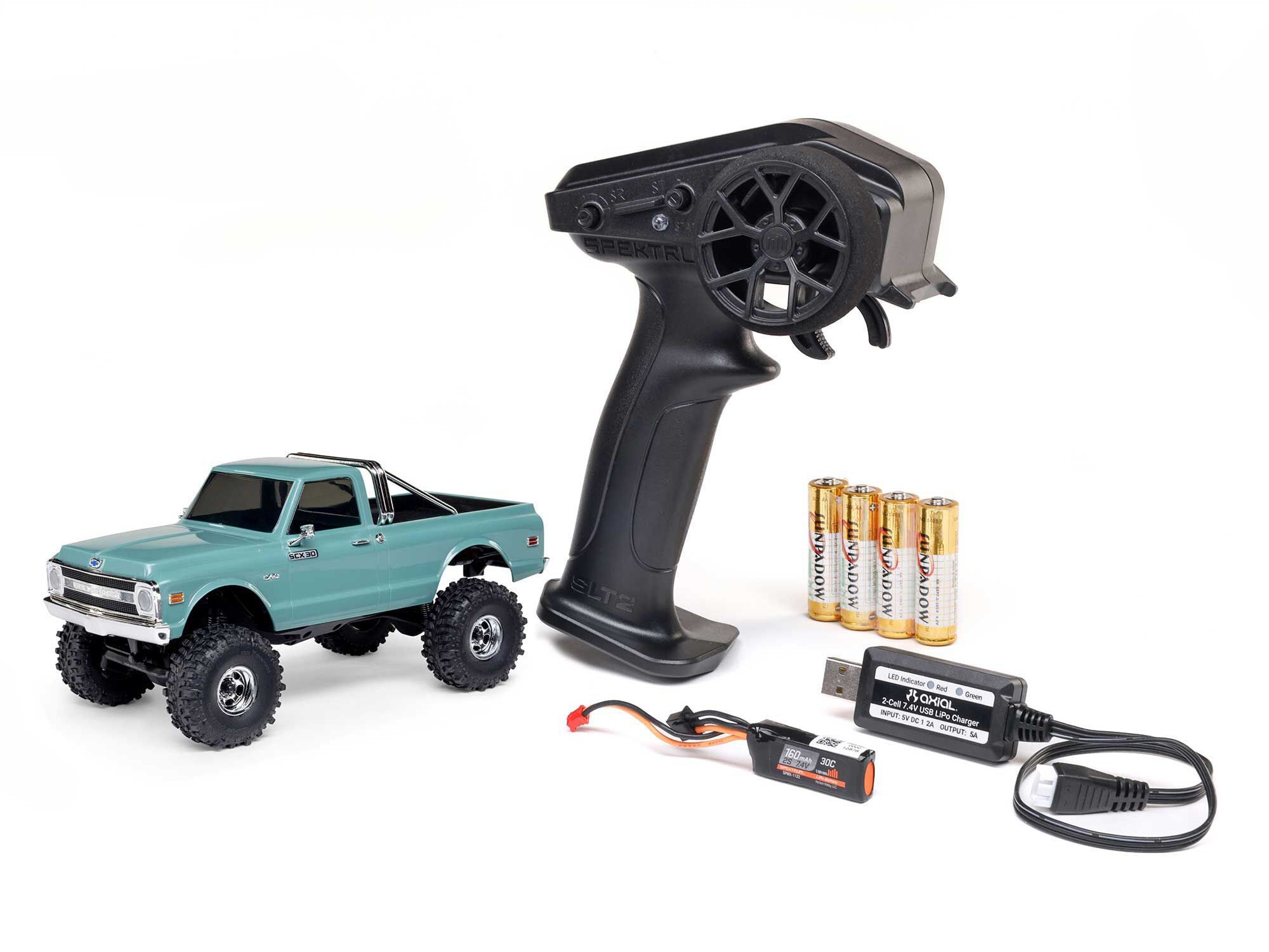 1/30 SCX30 Chevrolet K10 4X4 RTR Rock Crawler Green-7