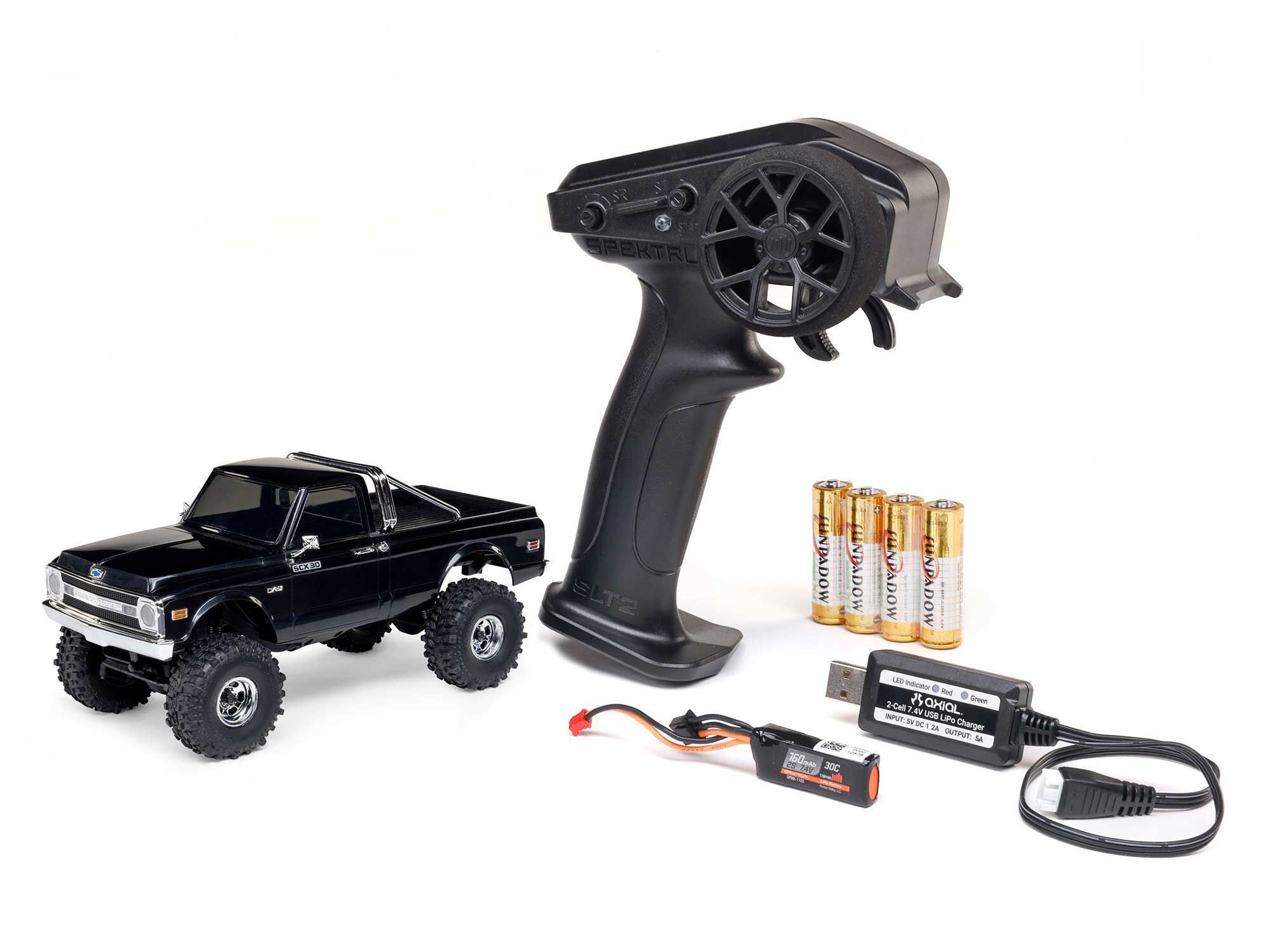 1/30 SCX30 Chevrolet K10 4X4 RTR Rock Crawler Black-7