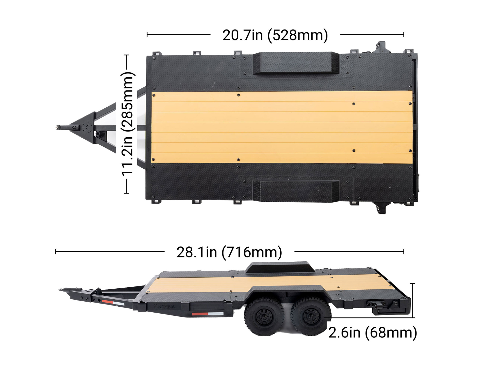 1/10 SCX10 Flat Bed Vehicle Trailer-29