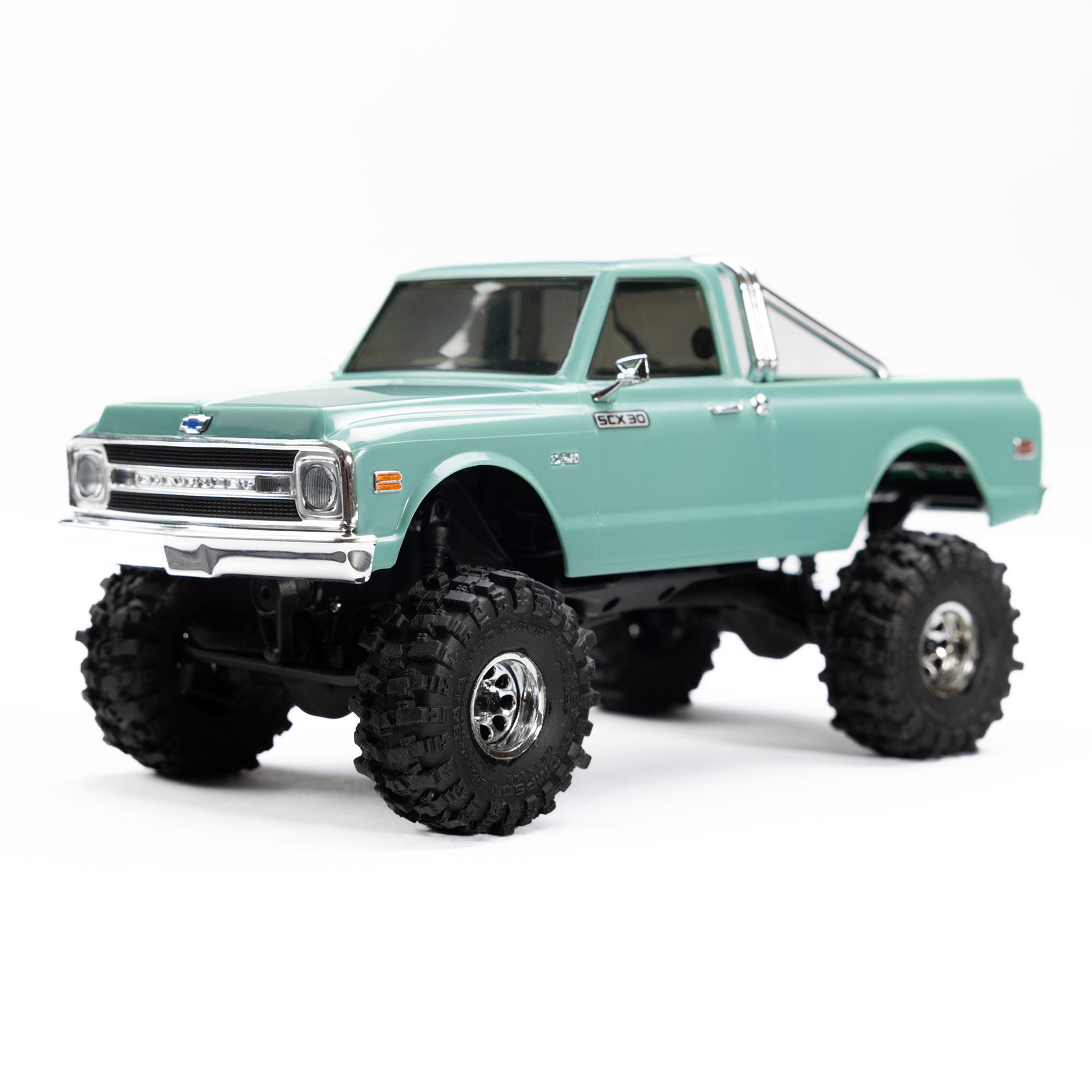 1/30 Baja Pro X Front/Rear Mounted Chrome Beast Tires (4): A-9