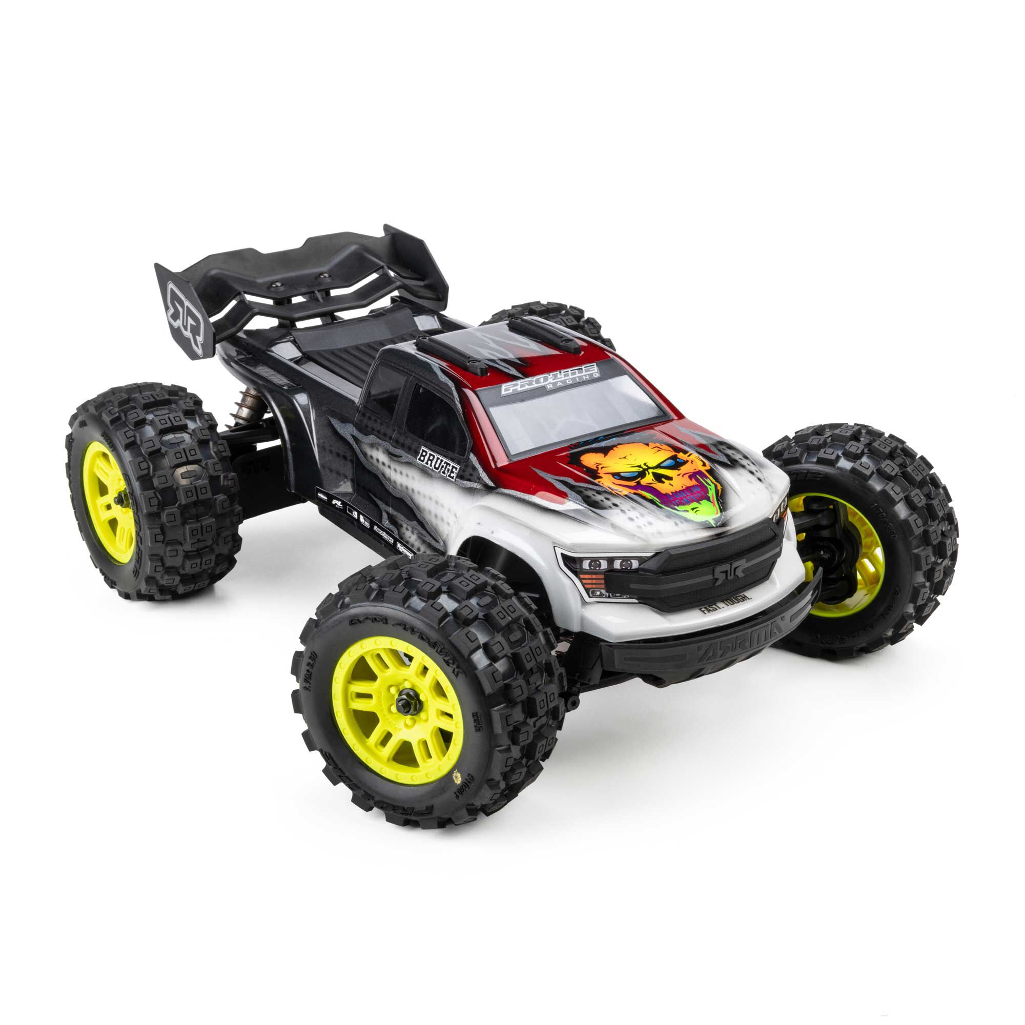 1/16 Badlands MX Front/Rear MT Tires Mounted 12mm Yellow Spl-6