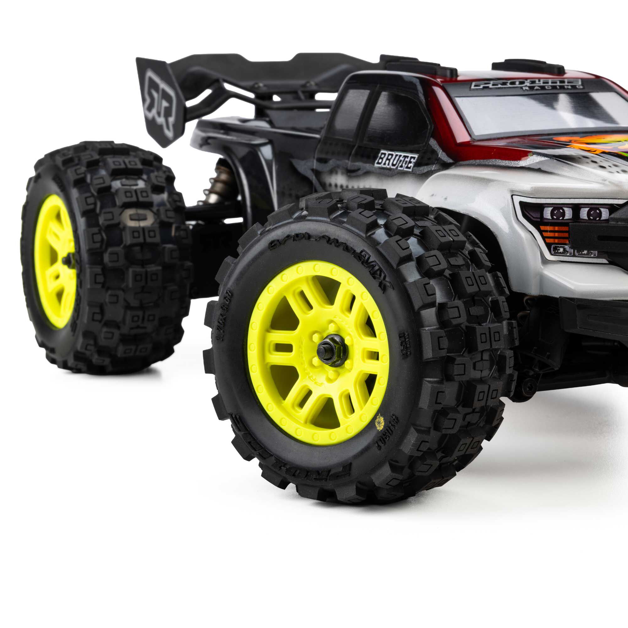 1/16 Badlands MX Front/Rear MT Tires Mounted 12mm Yellow Spl-7