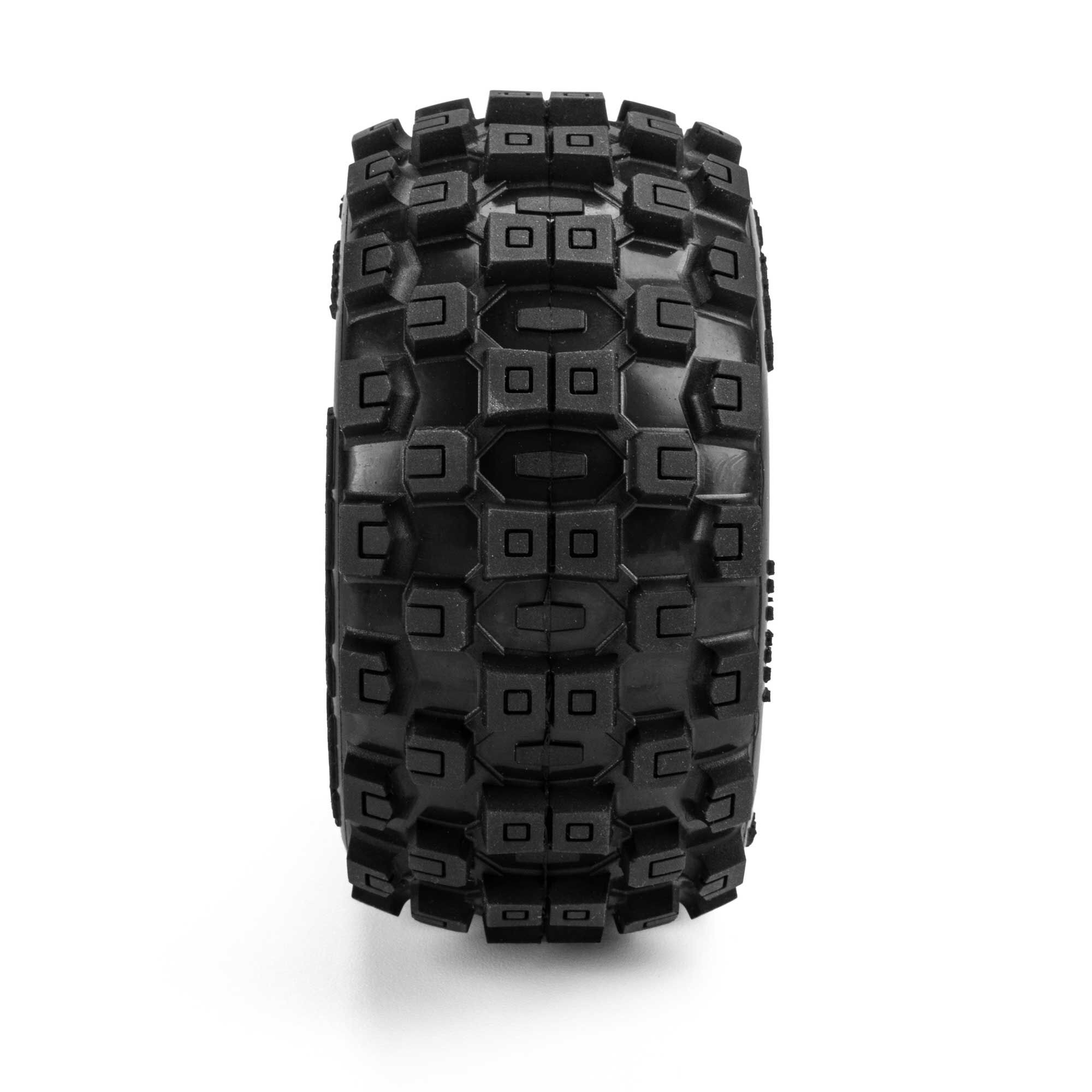 1/16 Badlands MX Front/Rear MT Tires Mounted 12mm White Spli-3