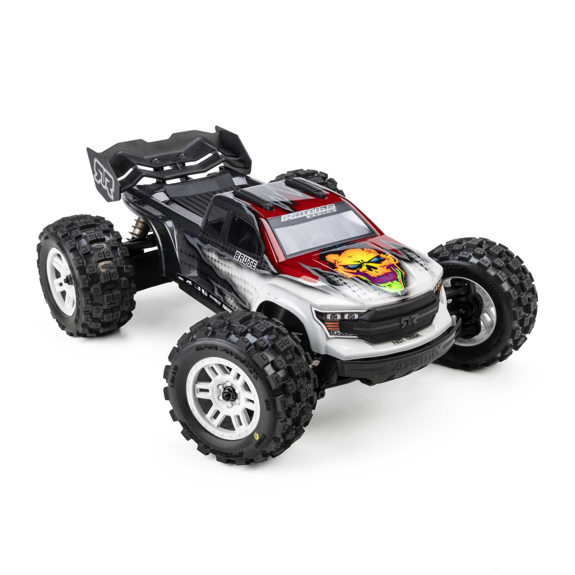 1/16 Badlands MX Front/Rear MT Tires Mounted 12mm White Spli-6