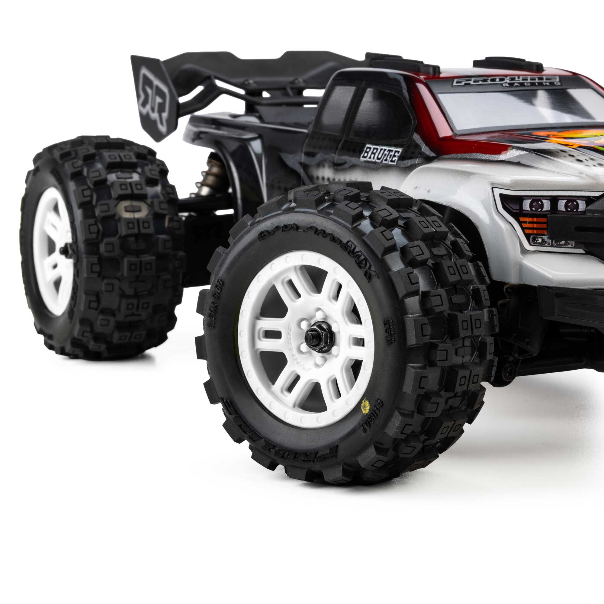 1/16 Badlands MX Front/Rear MT Tires Mounted 12mm White Spli-7