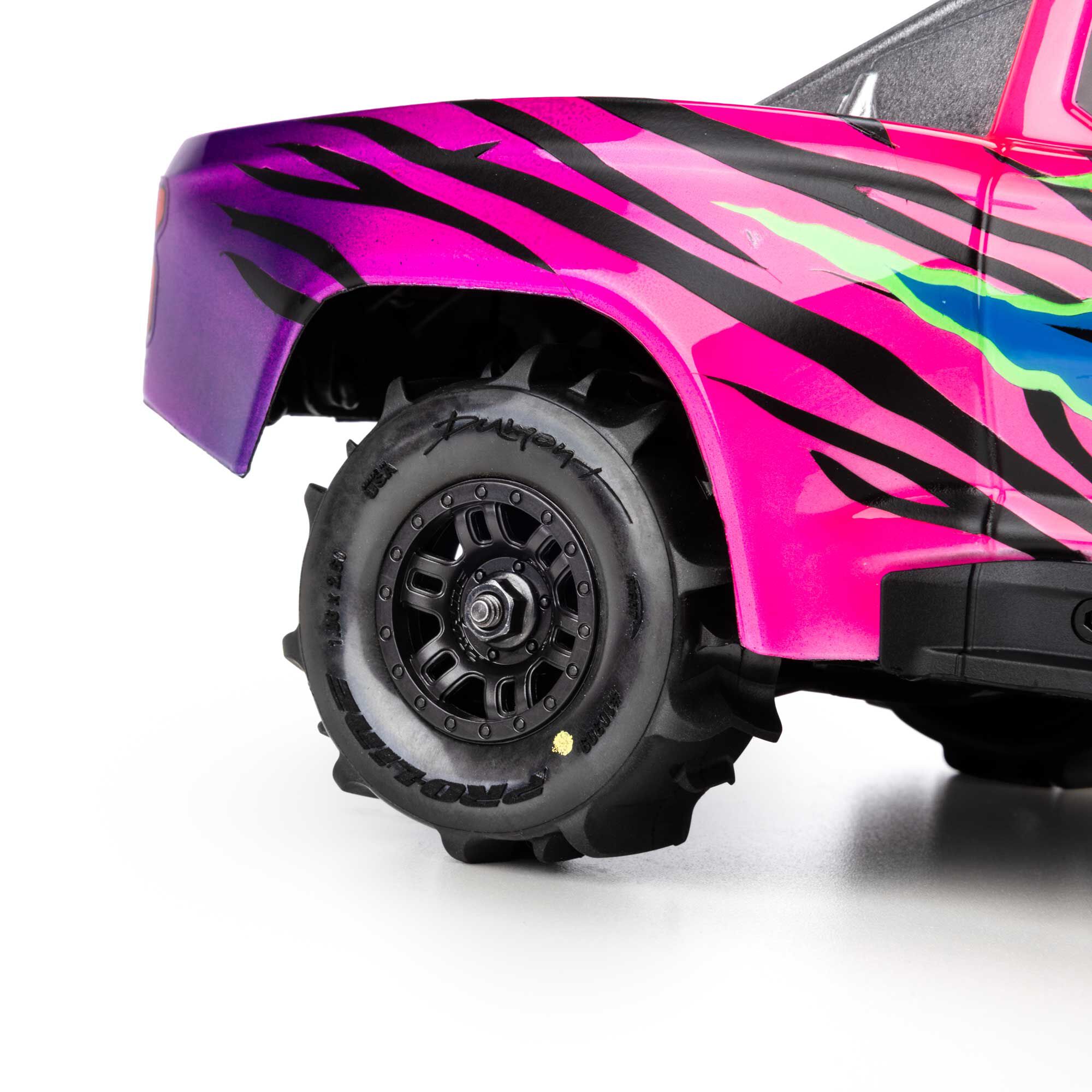 1/16 Dumont Front/Rear Paddle Tires Mounted 12mm Black Split-7