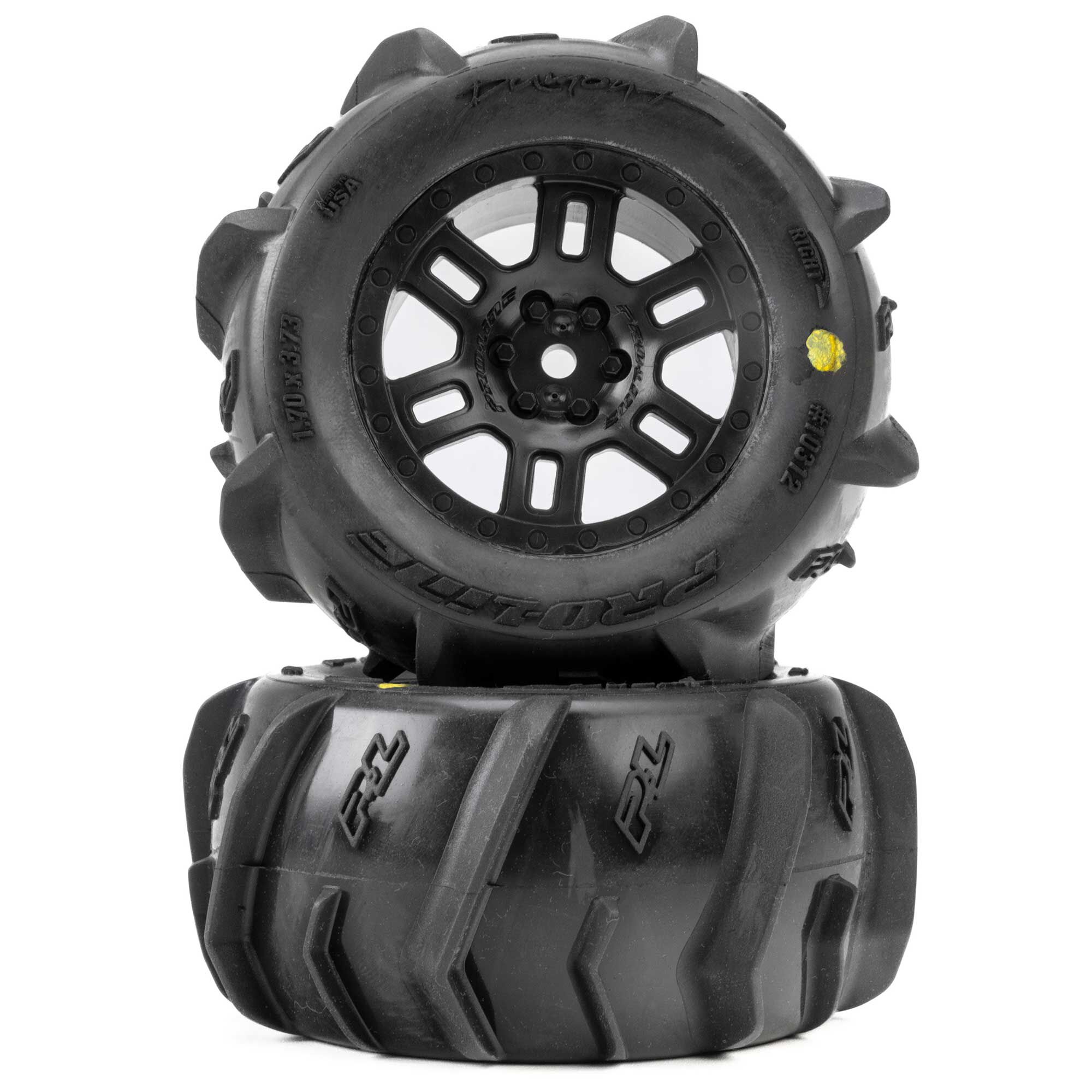 1/16 Dumont F/R MT Tires Black Split Six (2): ARRMA MINI KRA-7
